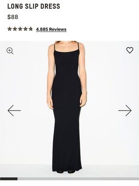SKIMS Black Long Slip Maxi Dress